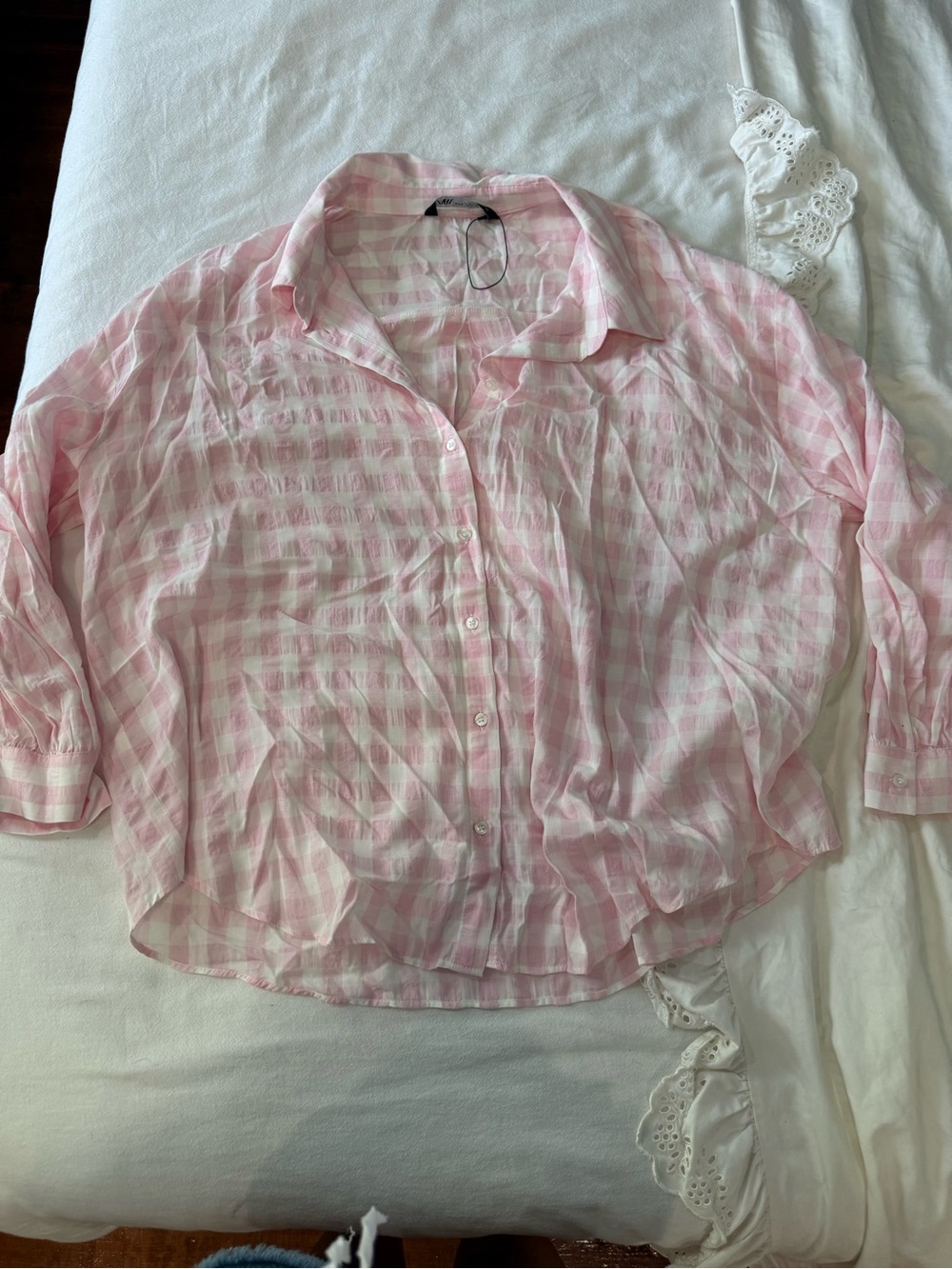 Zara Gingham Button up